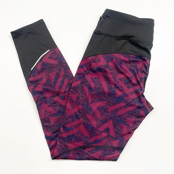 Danskin Now maroon/black mesh panel leggings - Picture 3 of 7